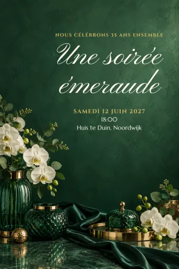 Invitation avec le modèle Anniversaire émeraude