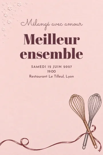 Invitation avec le modèle Mélangé avec amour