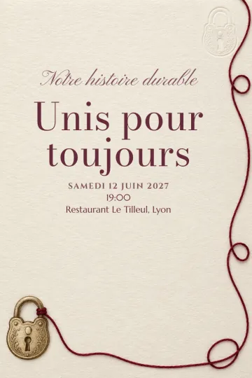 Invitation avec le modèle Notre histoire durable