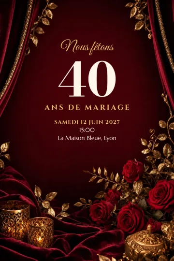 Invitation avec le modèle Noces d’émeraude