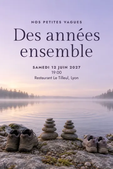 Invitation avec le modèle Nos petites vagues