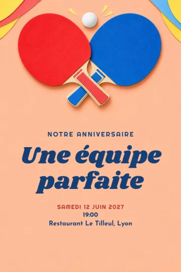 Invitation avec le modèle Notre anniversaire