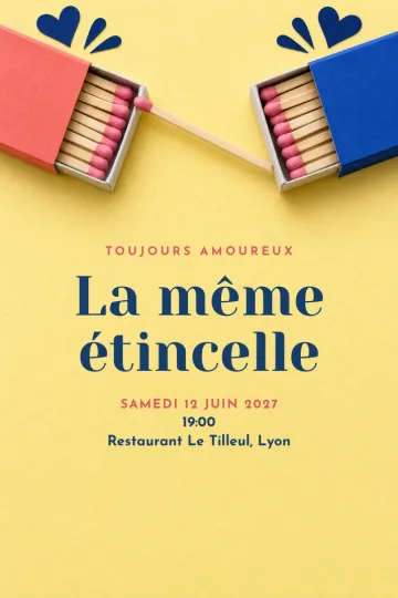 Invitation avec le modèle Toujours cette étincelle