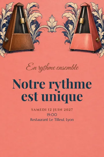 Invitation avec le modèle En rythme ensemble
