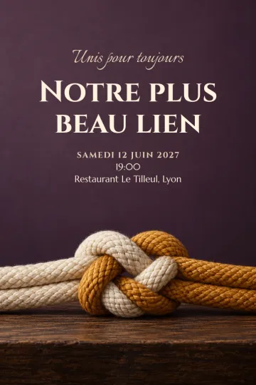 Invitation avec le modèle Unis pour toujours