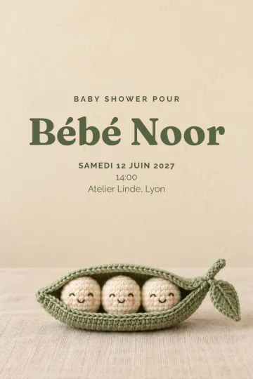 Invitation avec le modèle Petits pois