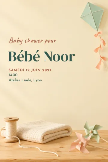 Invitation avec le modèle Un vent nouveau