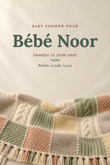 Invitation avec le modèle Patchwork de laine