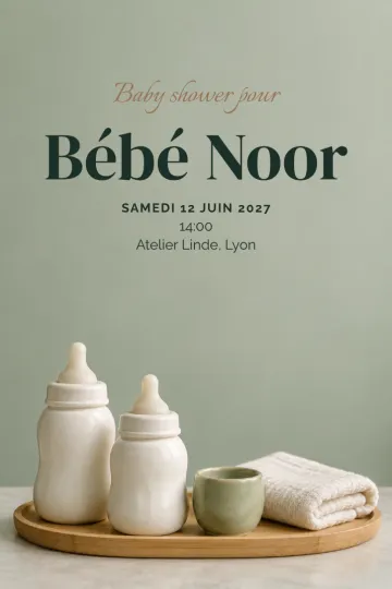 Invitation avec le modèle Porcelaine et lait