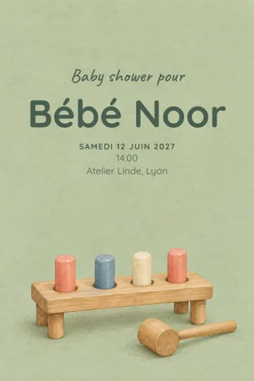 Invitation avec le modèle Petit banc à chevilles