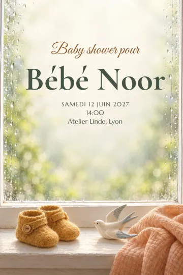 Invitation avec le modèle Pluie à la fenêtre