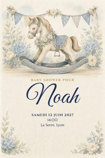 Invitation avec le modèle Cheval à bascule