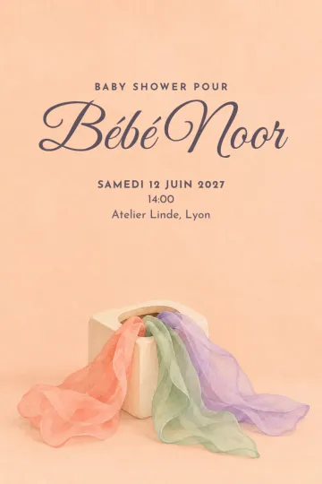 Invitation avec le modèle Douces découvertes