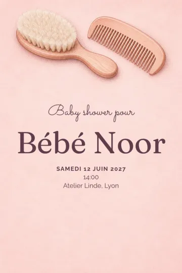 Invitation avec le modèle Douce attention