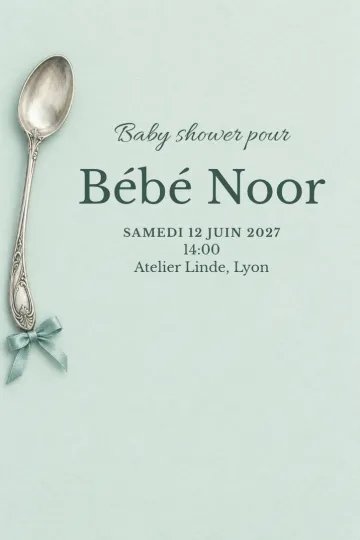 Invitation avec le modèle Une cuillerée de joie