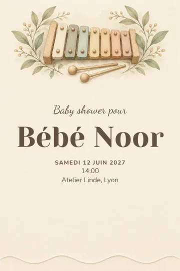Invitation avec le modèle Petite mélodie