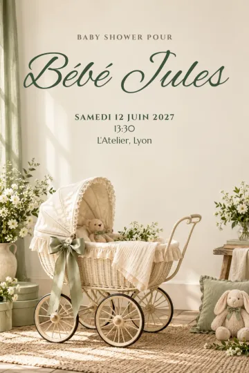 Invitation avec le modèle Landau vintage