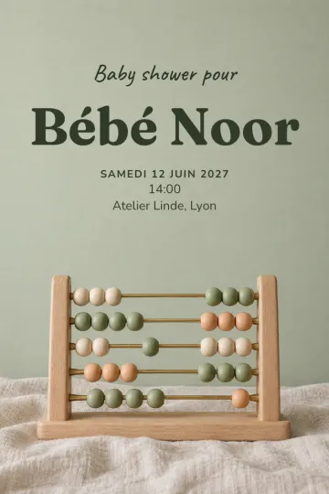 Invitation avec le modèle Boulier tout doux