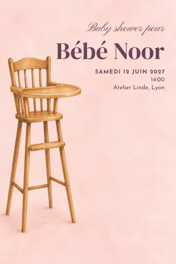 Invitation avec le modèle Une place pour toi