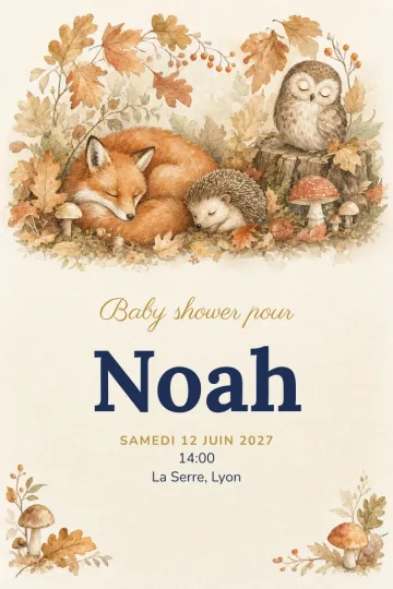 Invitation avec le modèle Animaux de la forêt