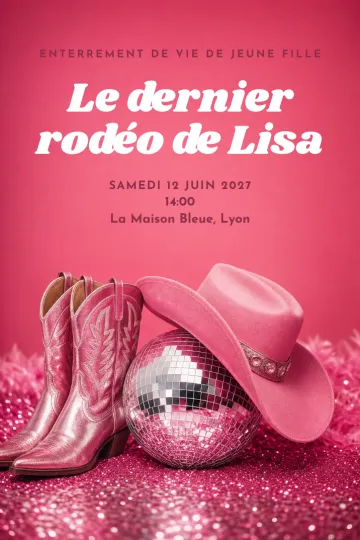 Invitation avec le modèle Cowgirl disco