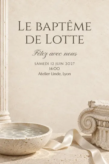 Invitation avec le modèle Colonne romaine