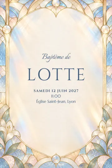 Invitation avec le modèle Vitrail