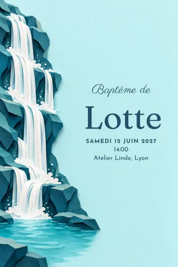 Invitation avec le modèle Eau vive