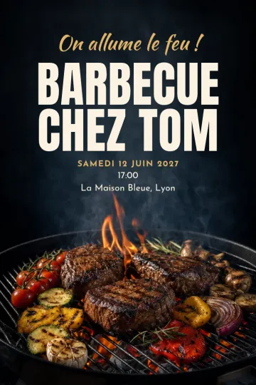 Invitation avec le modèle Fumée et feu