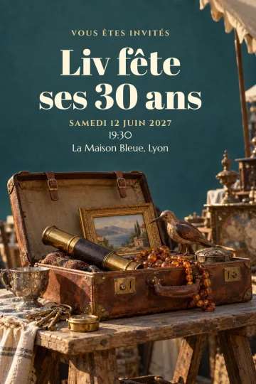 Invitation avec le modèle Trésors de brocante