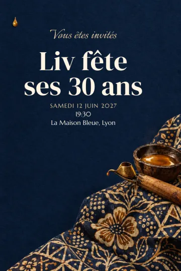 Invitation avec le modèle Atelier batik