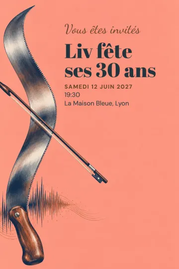 Invitation avec le modèle La scie musicale