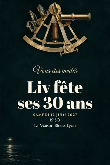 Invitation avec le modèle Naviguer par les étoiles