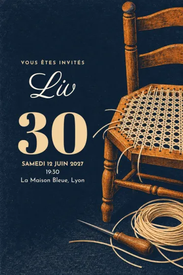 Invitation avec le modèle Atelier de cannage