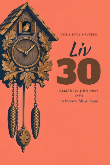 Invitation avec le modèle Le coucou chante