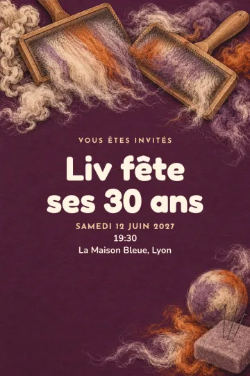 Invitation avec le modèle Atelier laine et feutre