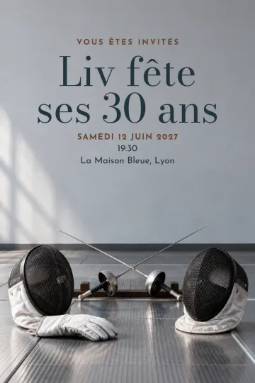 Invitation avec le modèle Salle d’escrime