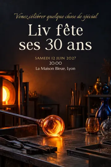 Invitation avec le modèle Atelier du verre