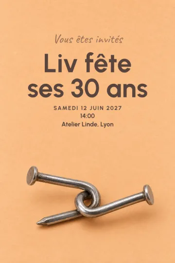 Invitation avec le modèle Démêle la fête