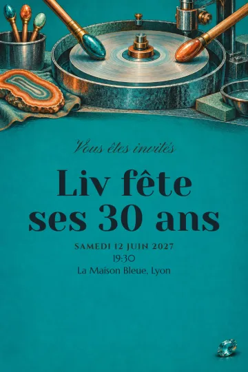 Invitation avec le modèle Atelier pierres fines