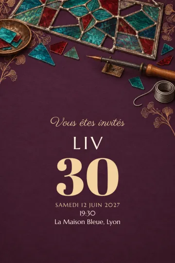 Invitation avec le modèle Atelier vitrail