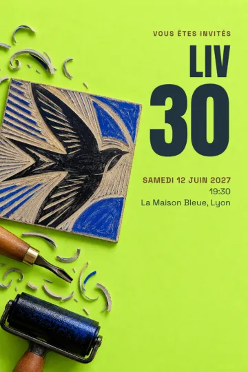 Invitation avec le modèle Atelier linogravure