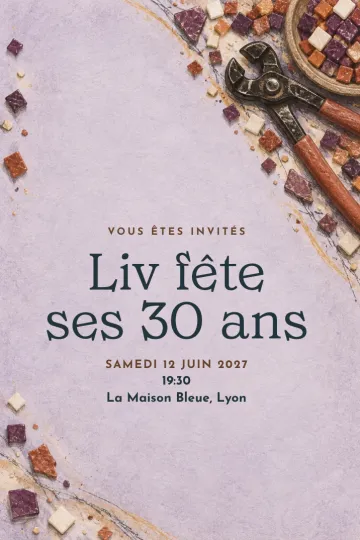 Invitation avec le modèle Atelier mosaïque