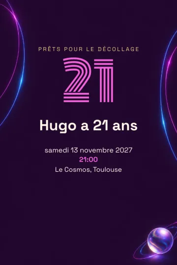Invitation Anniversaire, modèle Orbite néon