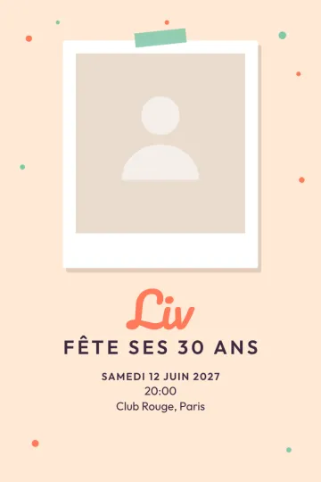 Invitation avec le modèle Polaroid