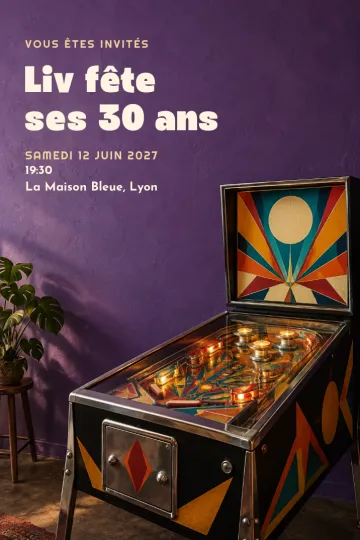 Invitation avec le modèle Soirée flipper