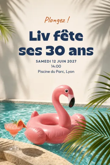 Invitation avec le modèle Pool party