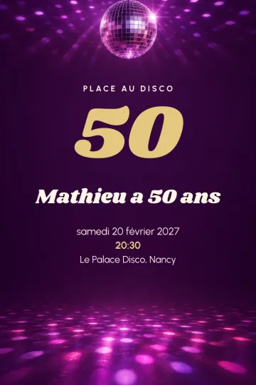 Invitation Anniversaire, modèle Piste violette