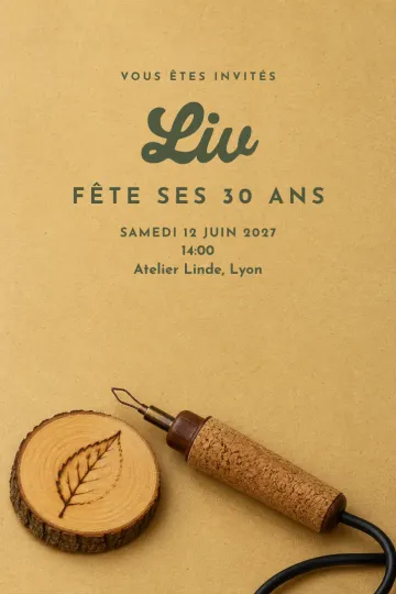 Invitation avec le modèle Une lueur dans le bois