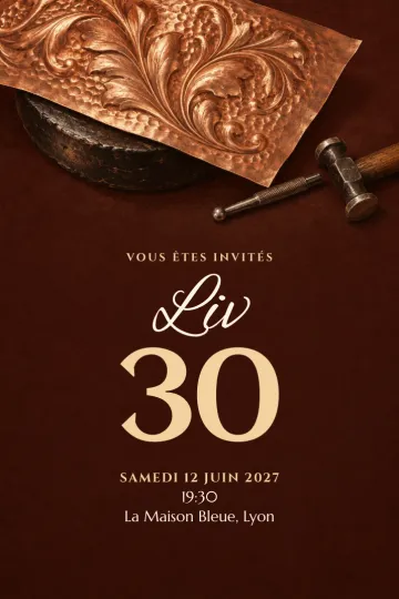 Invitation avec le modèle Une fête en relief